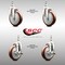 Service Caster 5 Inch 316SS Maroon Polyurethane 3/8 Inch Threaded Stem Caster Brakes SCC, 2PK SS316TS20S514-PPUB-MRN-381615-2-TLB2 - alternate 2